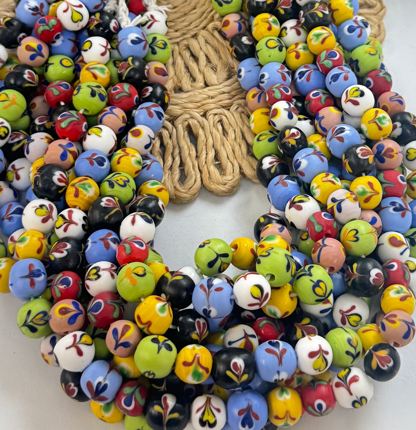 Big Round With Flower Matte Lampwork