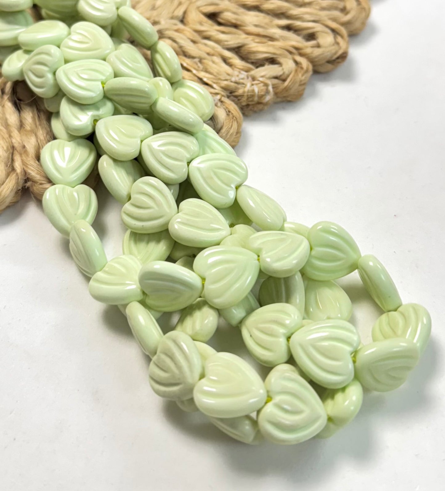 Lines Hearts Lemon Chrysoprase