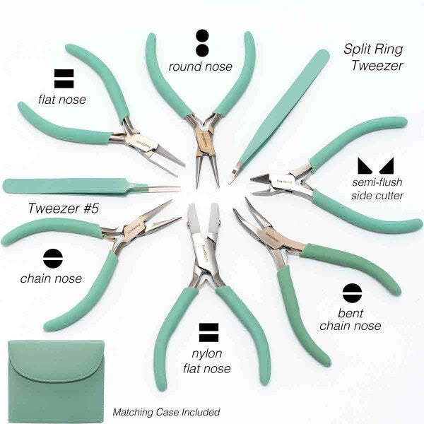 FASHION COLOR PLIER SET & CLUTCH-AQUA