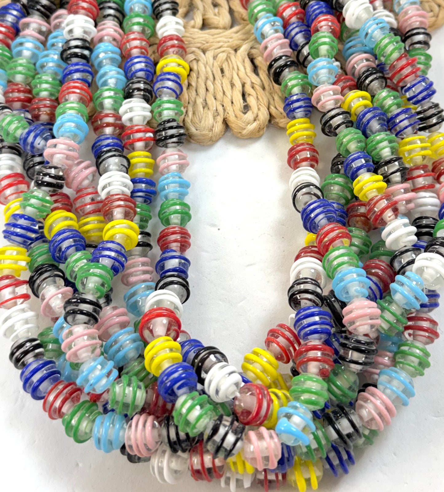Bumpy Lines Round Lampwork