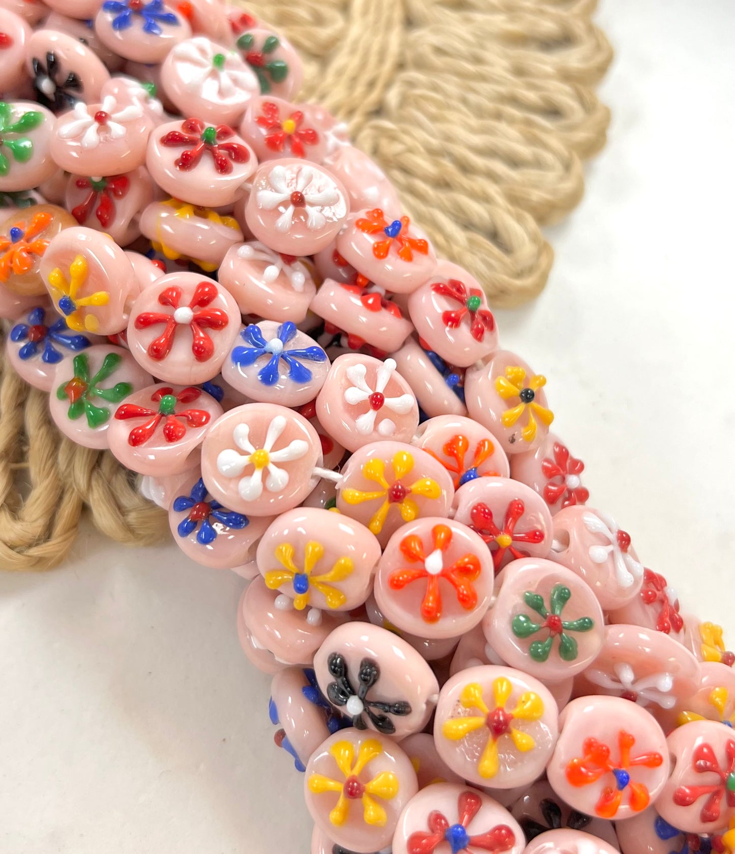 Flower Coin Lampwork