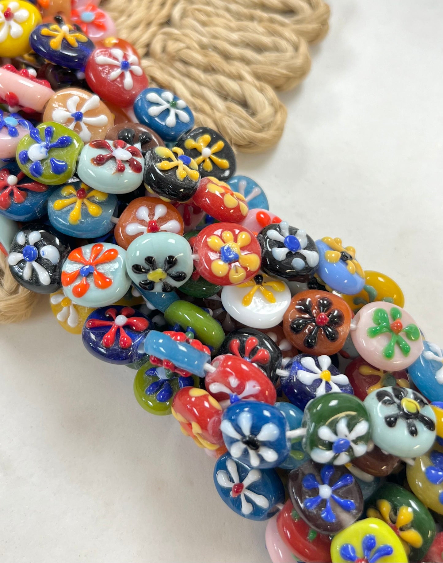 Flower Coin Lampwork