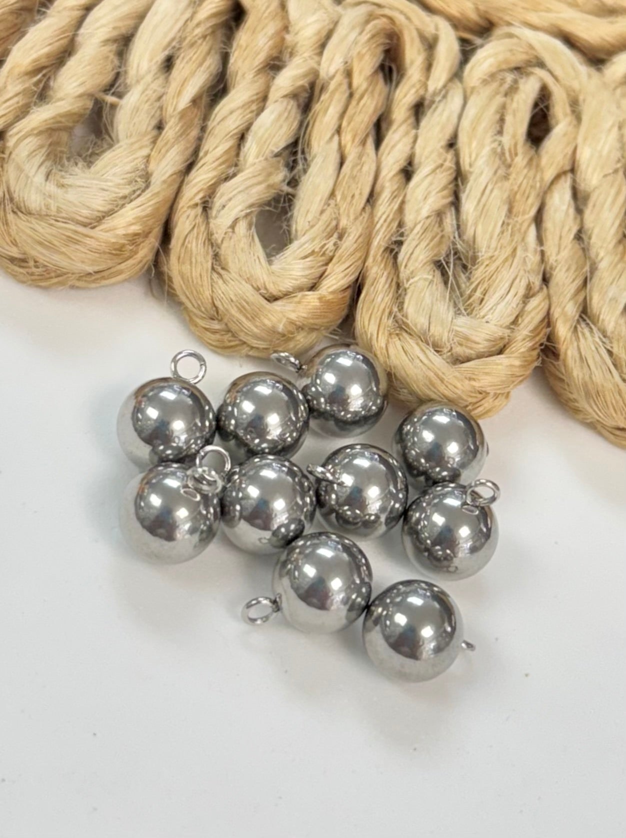 Steel Plata Ball Charm Chain End
