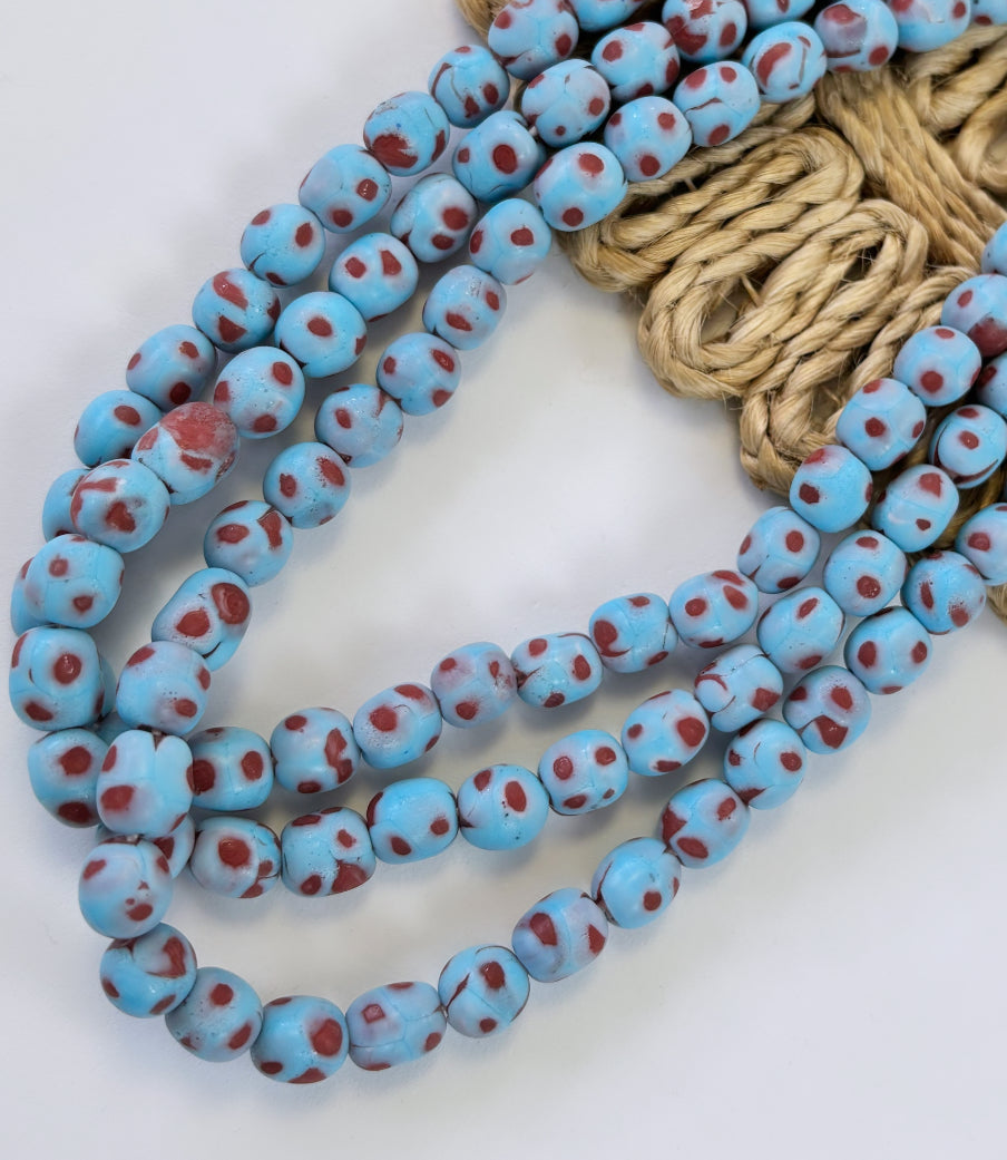 Red Stain Round Lampwork