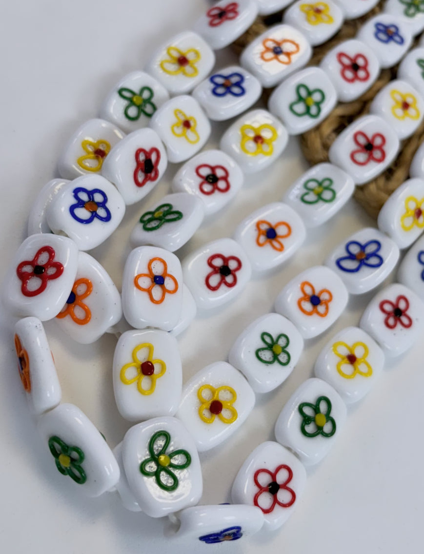 Rectangular Flower Lampwork