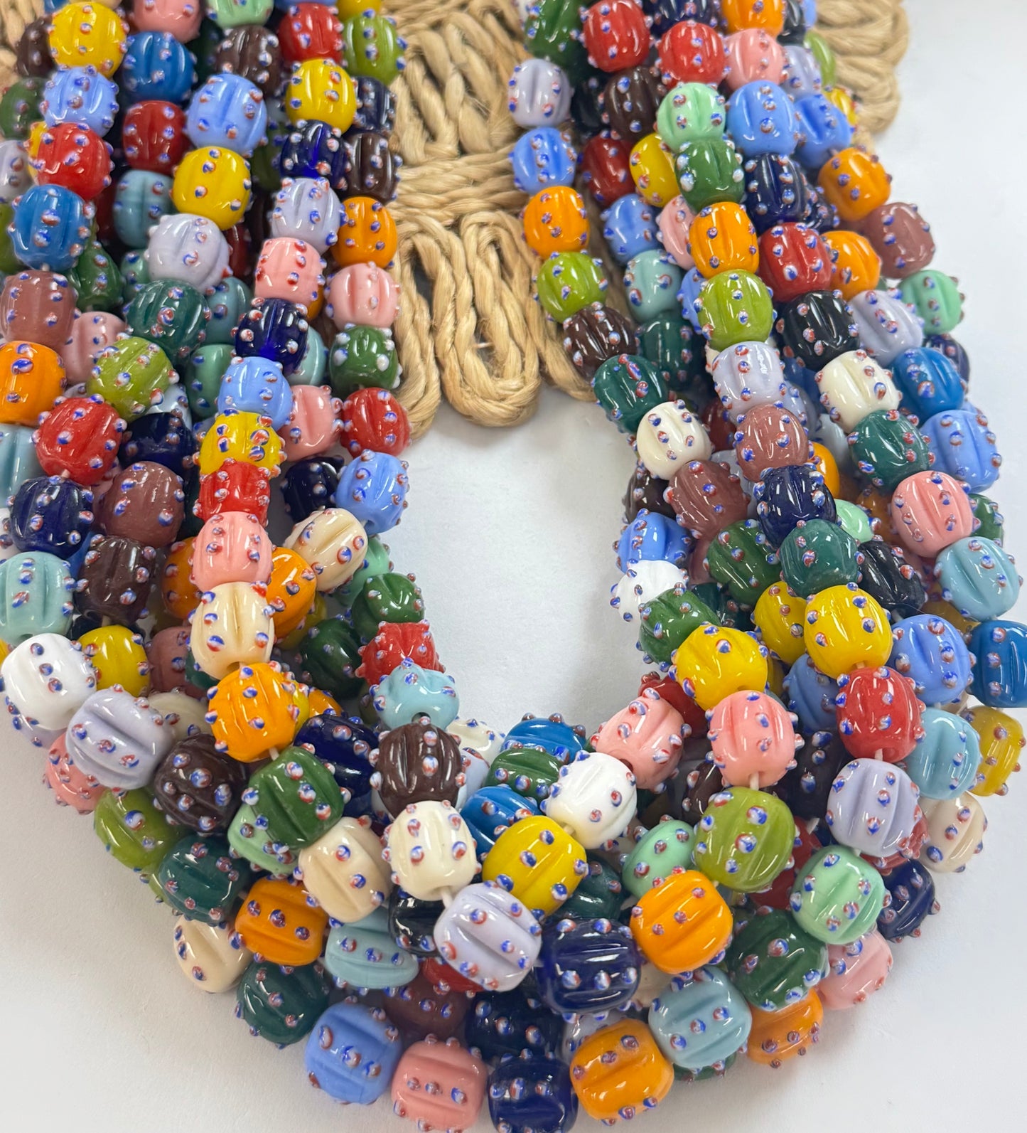 Pumpkin Bumpy Dots Lampwork