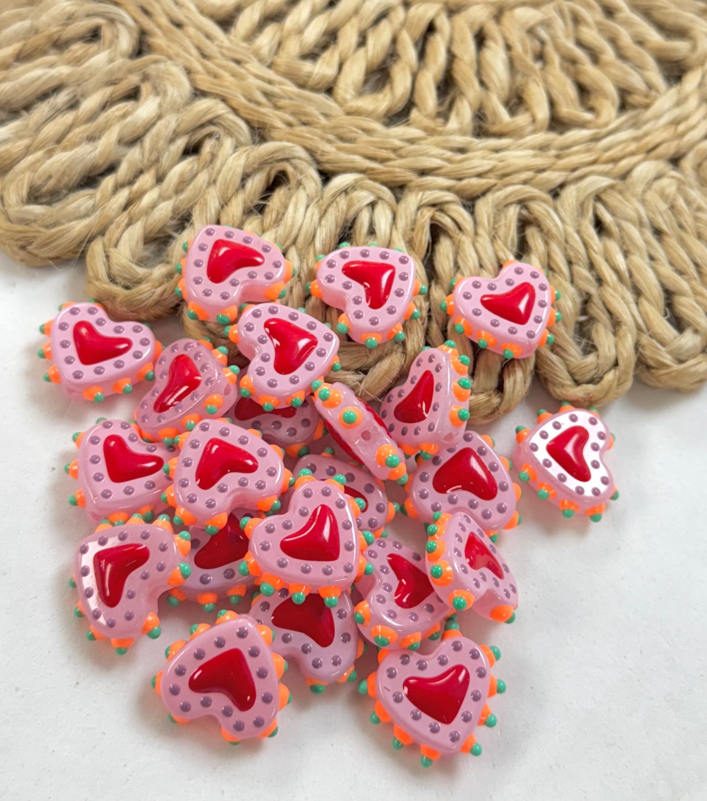 Bumpy Enamel Hearts