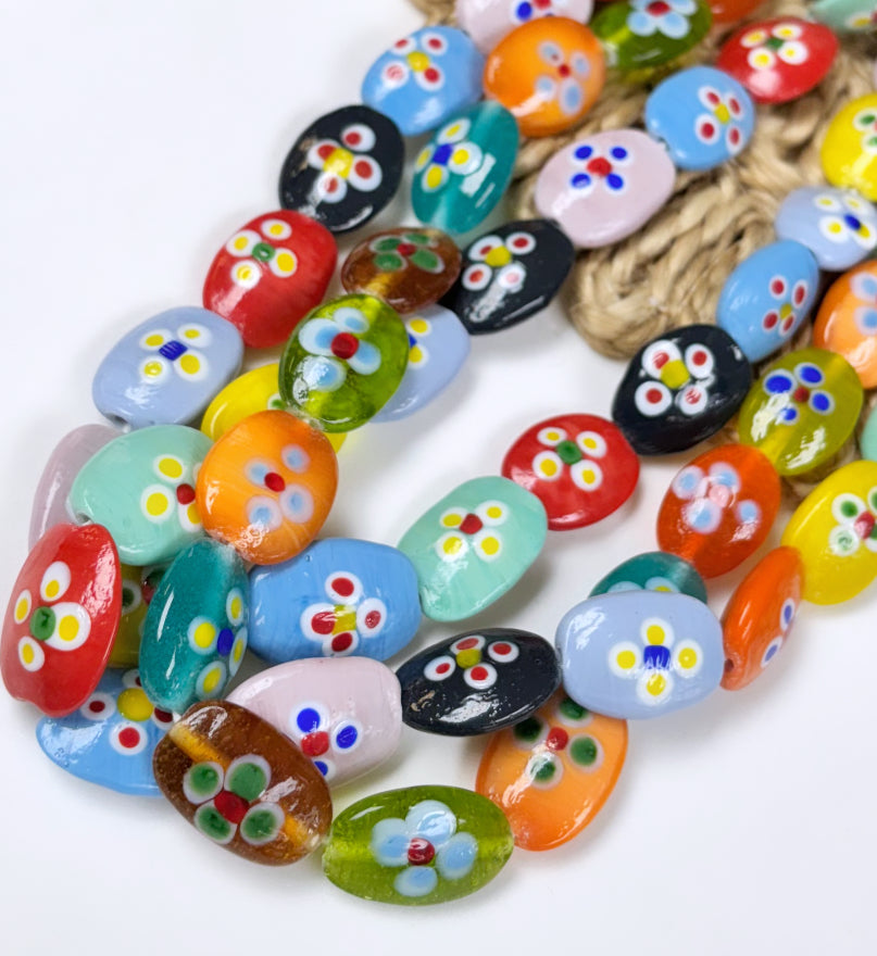Oval Flower Lampwork