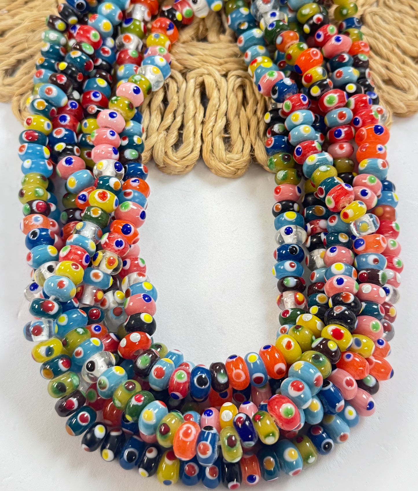 Colorful Rondel Dots Lampwork