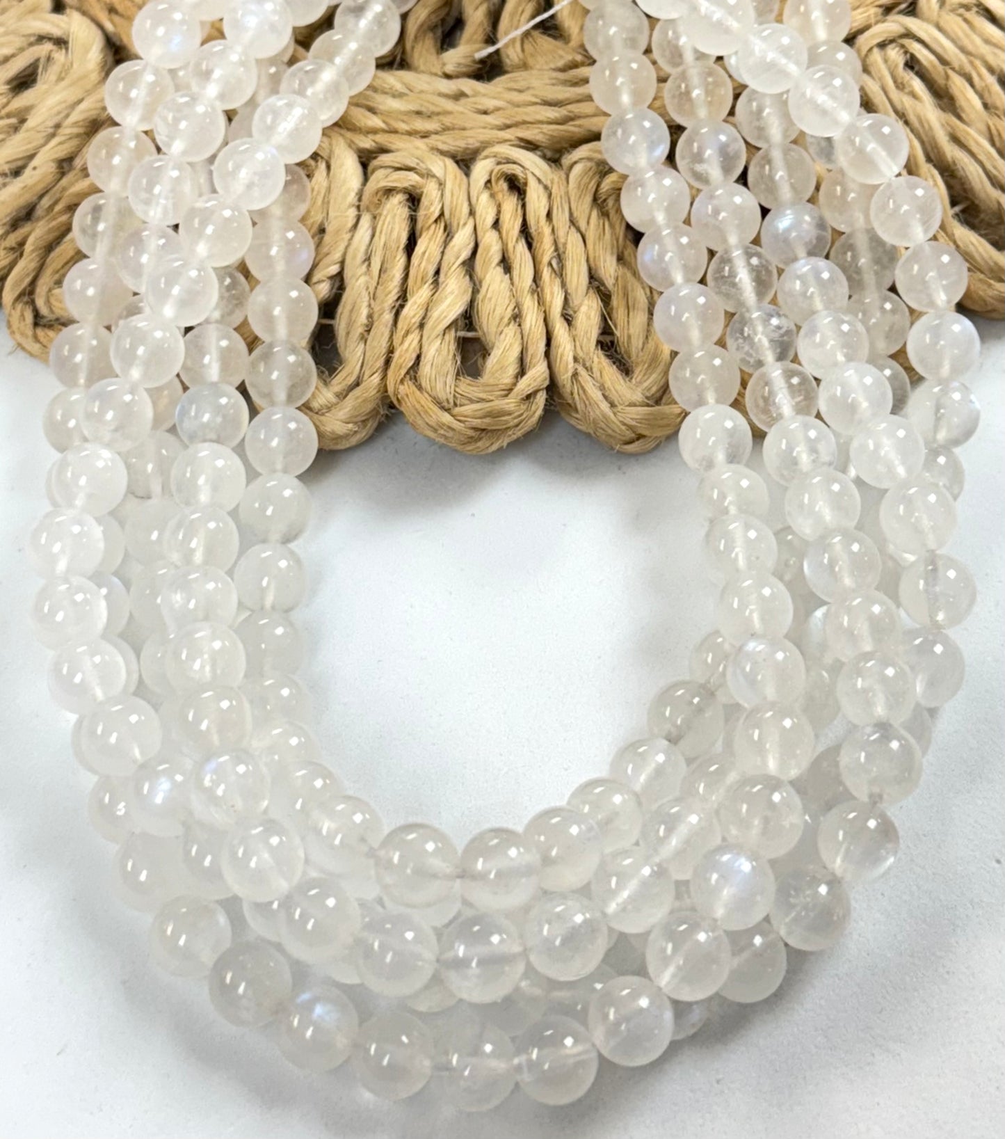 8mm Round Translucent Moonstone