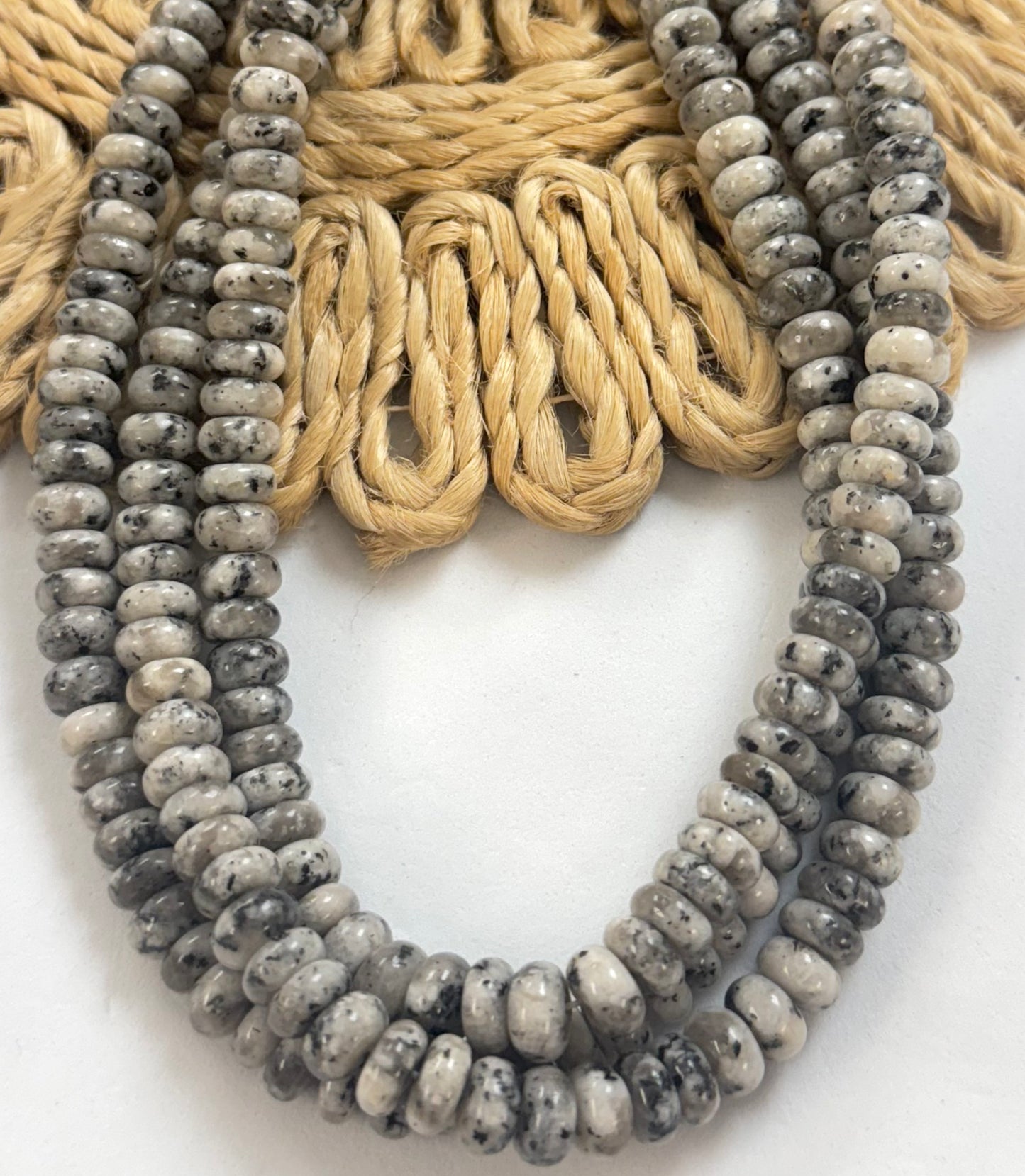 8mm Jasper Grey Rondel