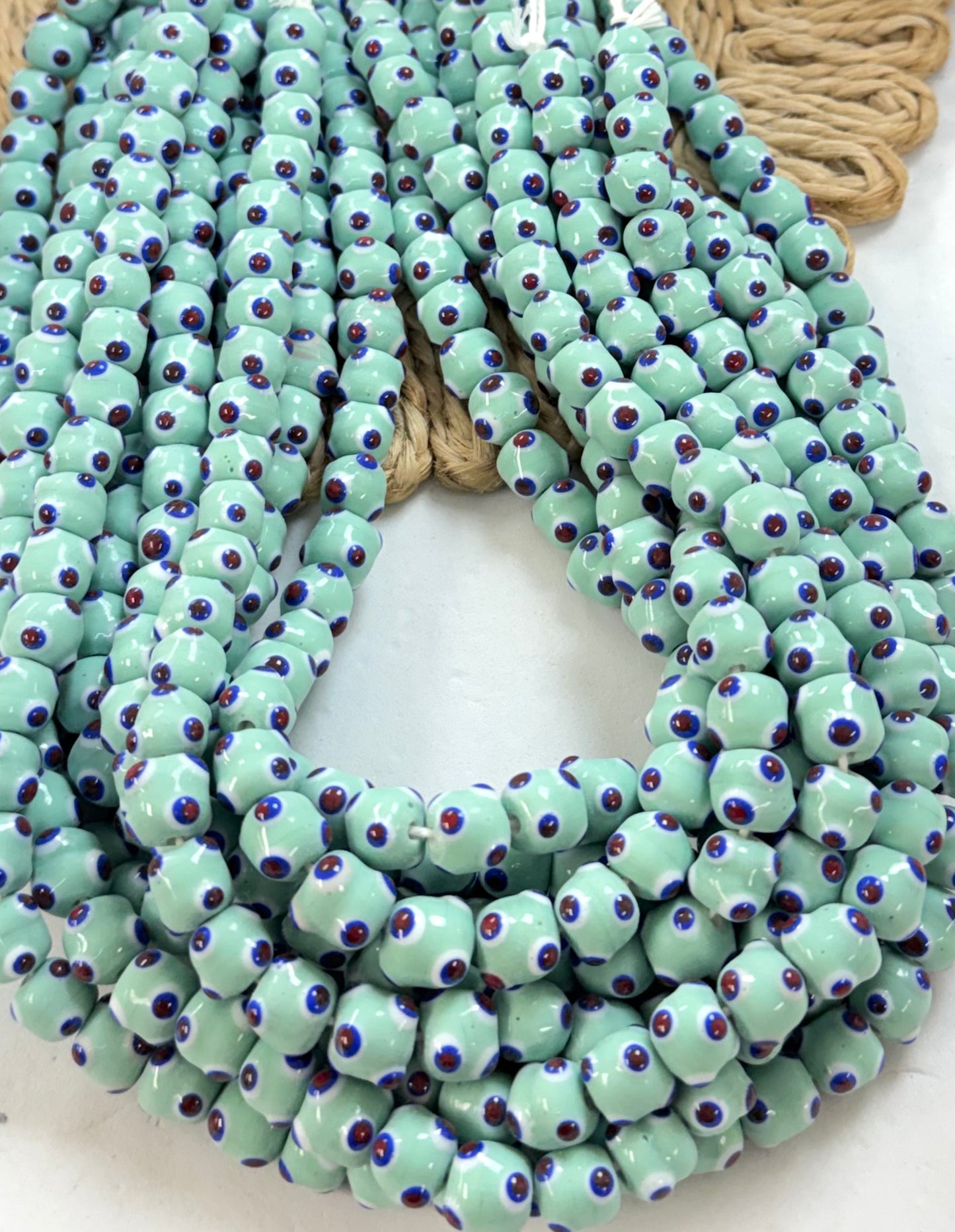Glossy Bumpy Dots Round Lampwork