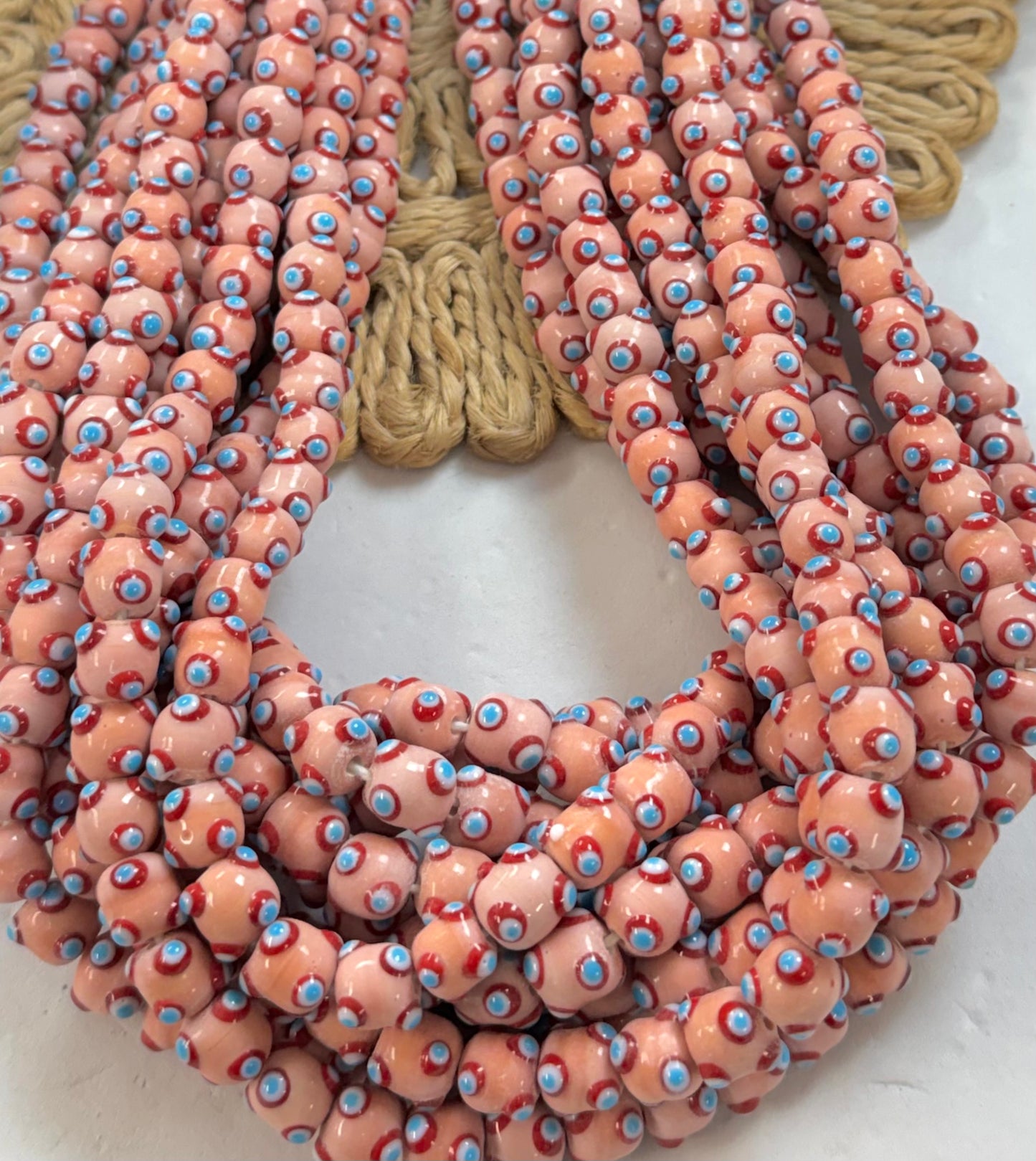 Glossy Bumpy Dots Round Lampwork