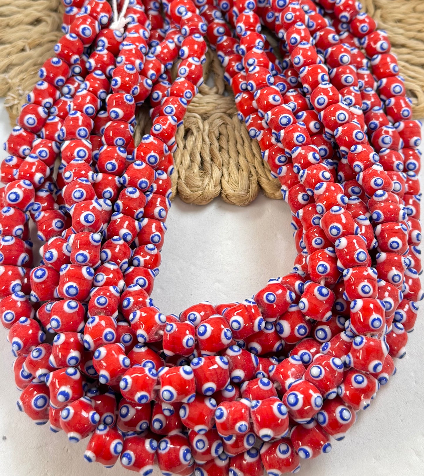 Glossy Bumpy Dots Round Lampwork