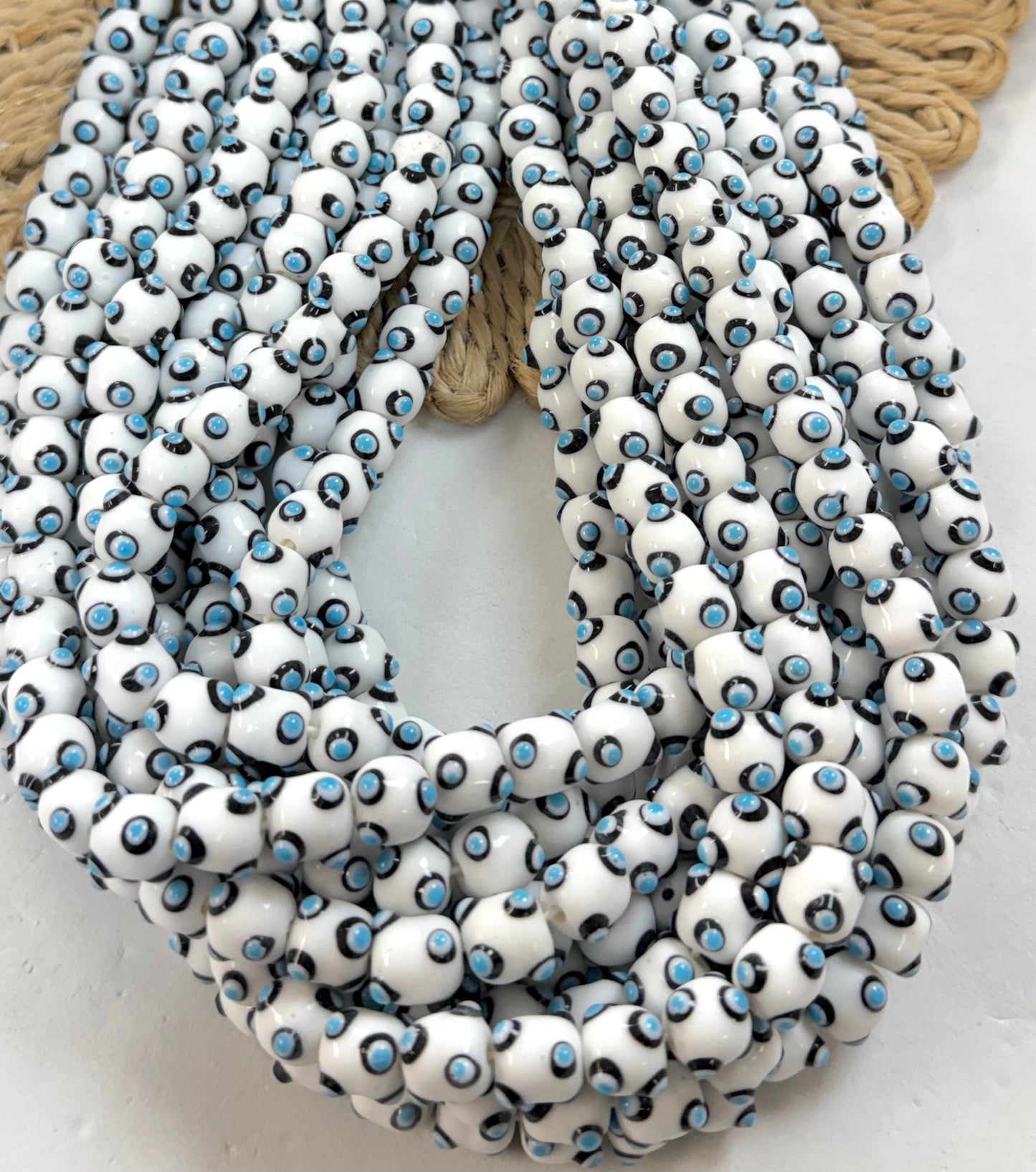 Glossy Bumpy Dots Round Lampwork