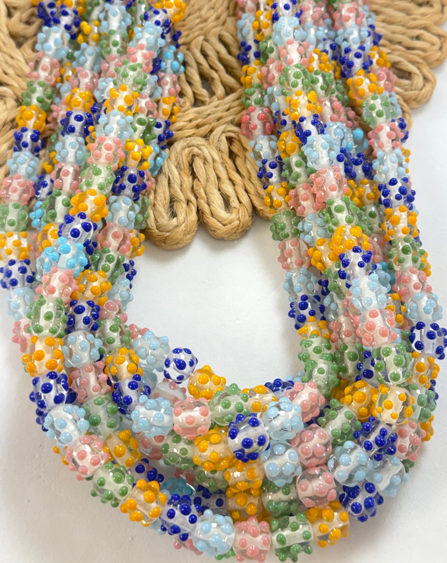 Clear With Bumpy Color Dots Lampwork