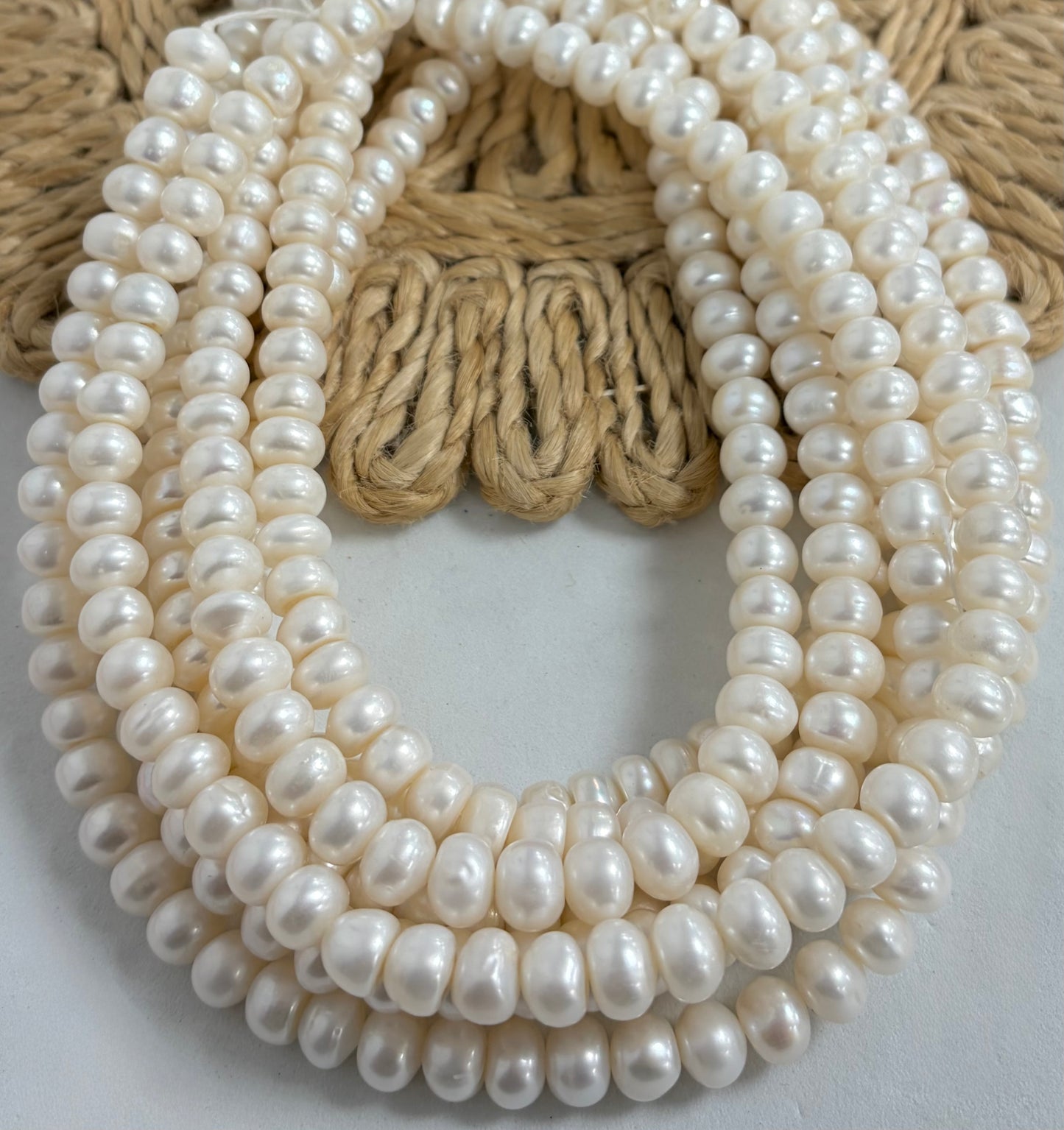 10mm Rondel Grade B Freshwater Pearls