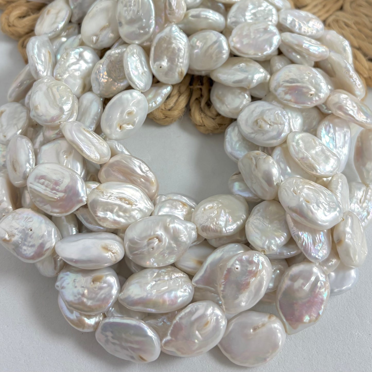 15mm Puffy Coin Freshwater Pearls Barroque