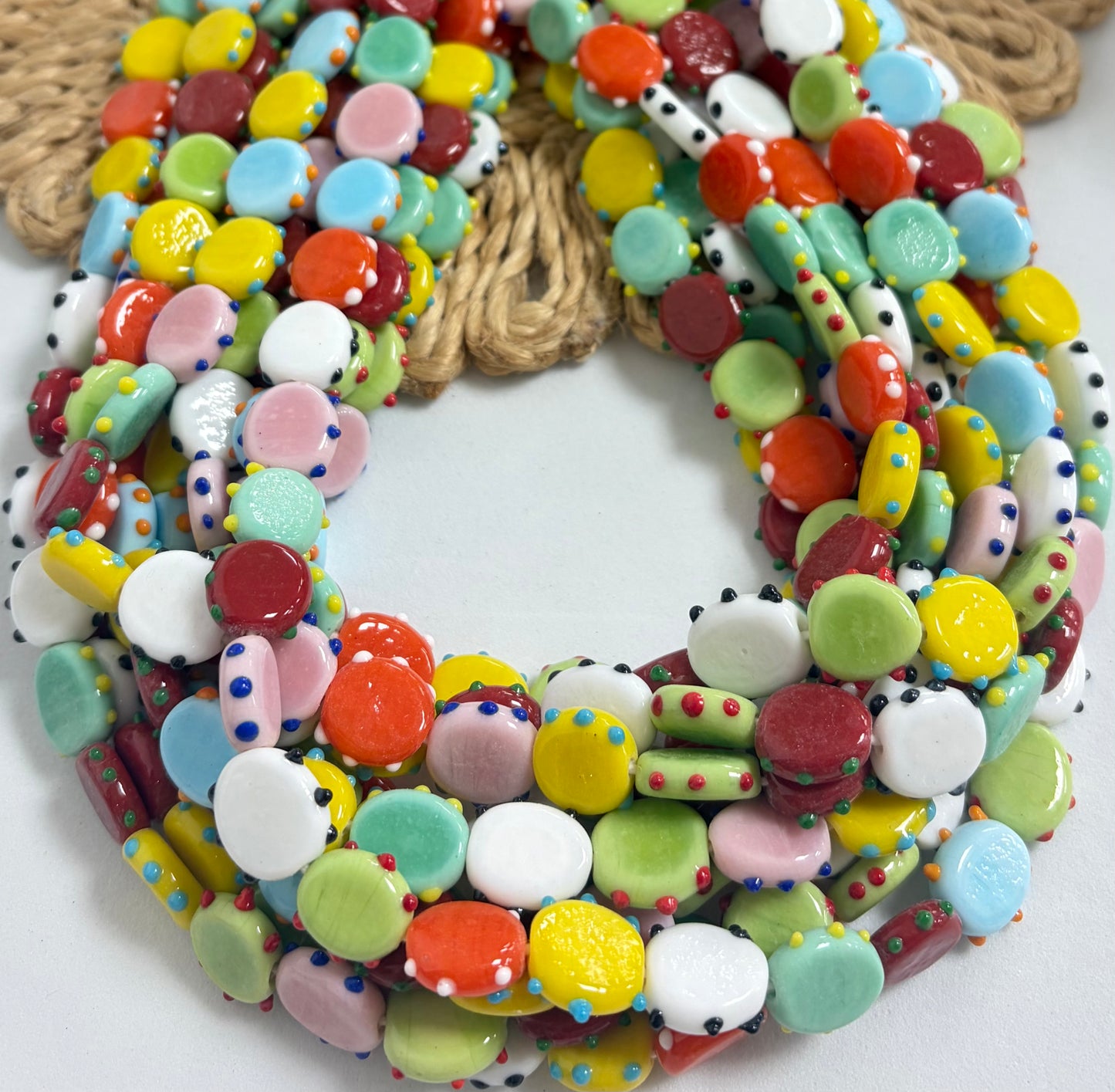 Coin With Bumpy Dots Lampwork