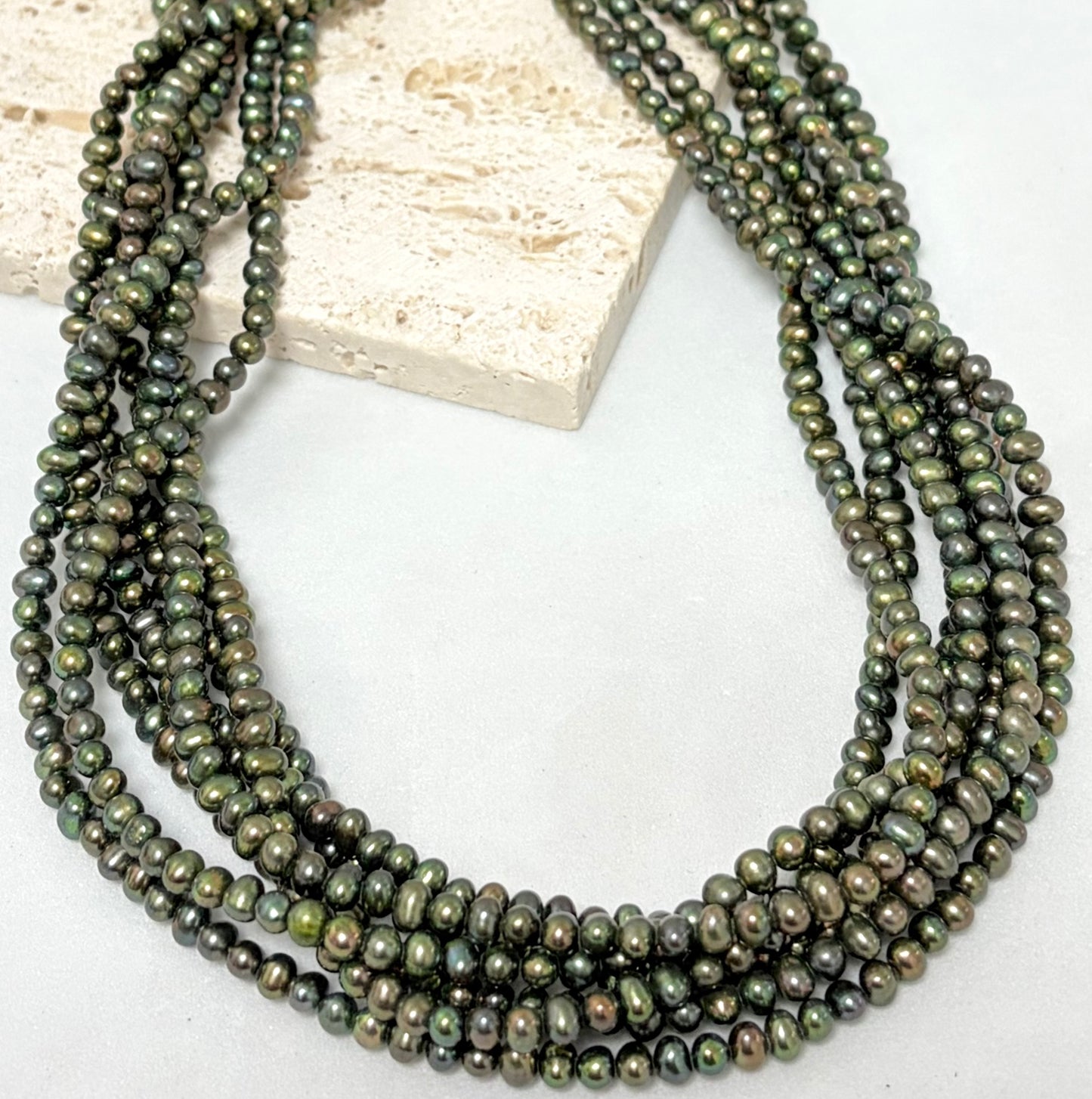 4mm Green Freshwater Pearl
