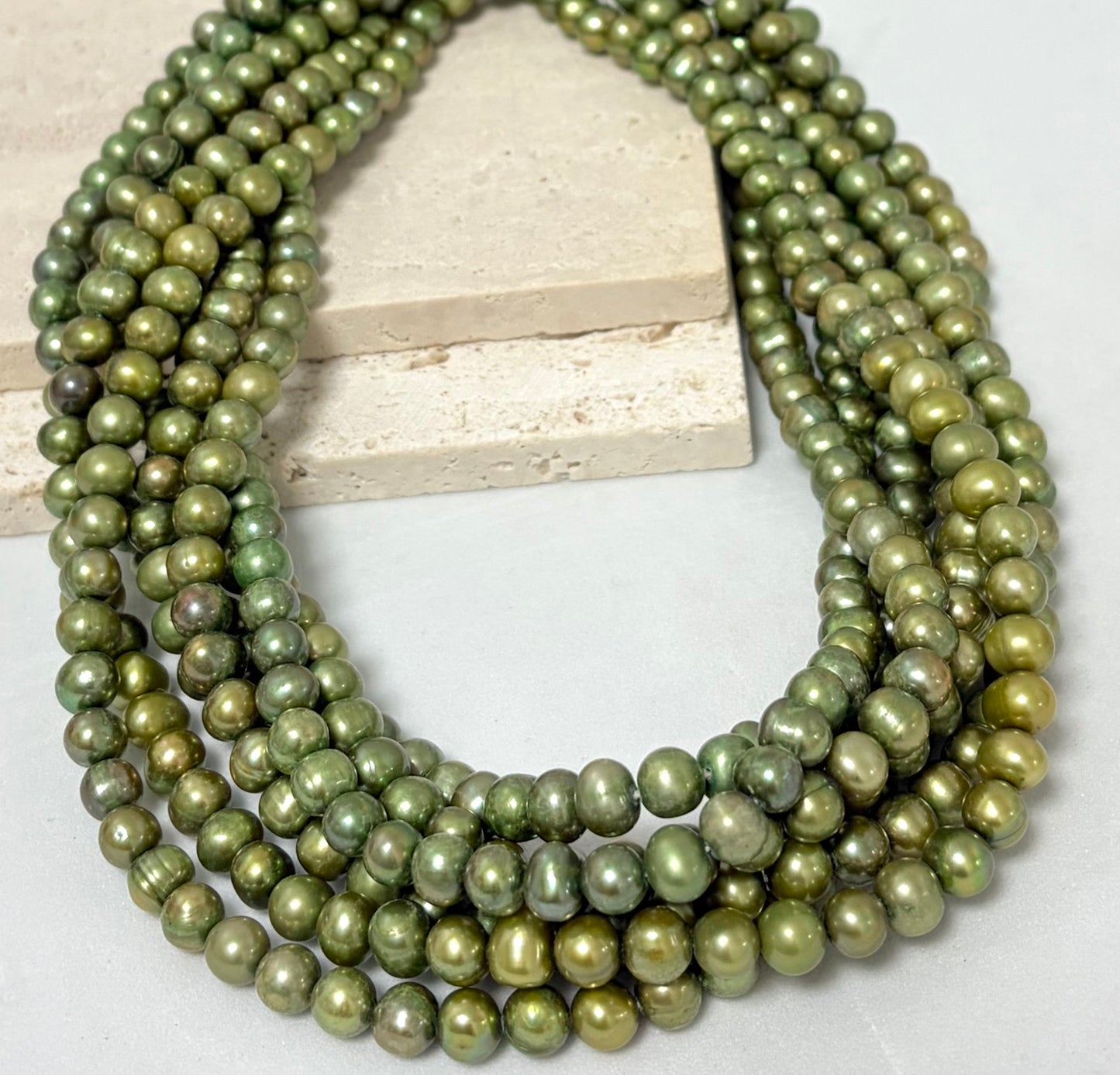 6mm Green Round Freshwater Pearl