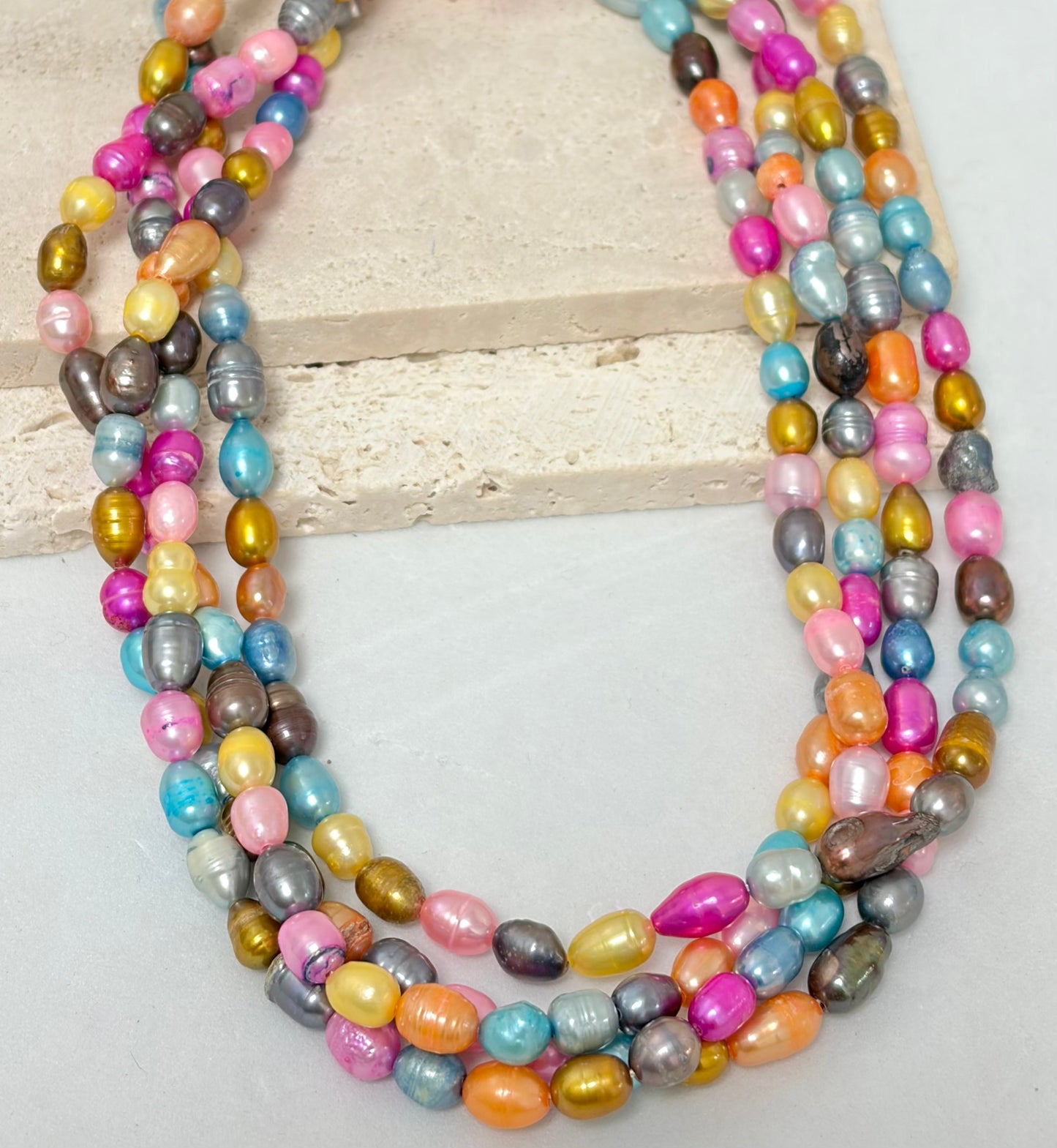 5mm Bright Color Freshwater Rice Pearl