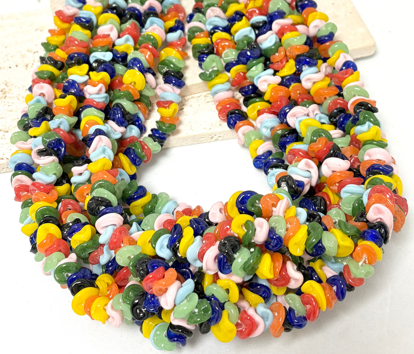 Wave Rondel Lampwork