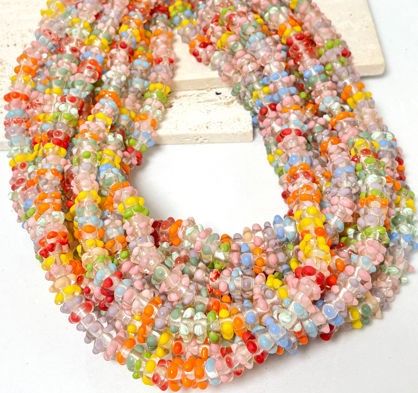 Rondel Bumpy Dots Lampwork