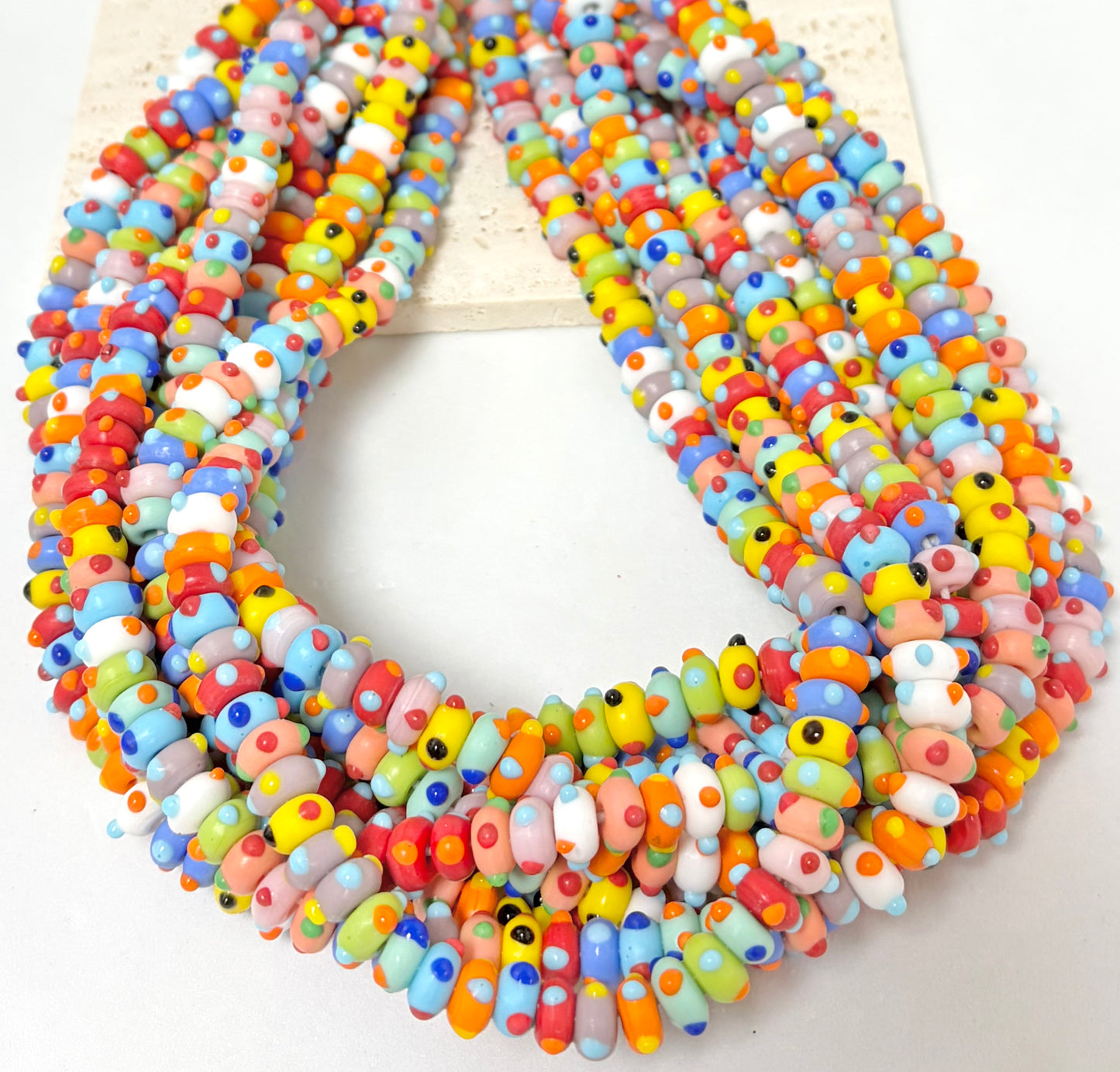 Rondel Bumpy Dots Lampwork