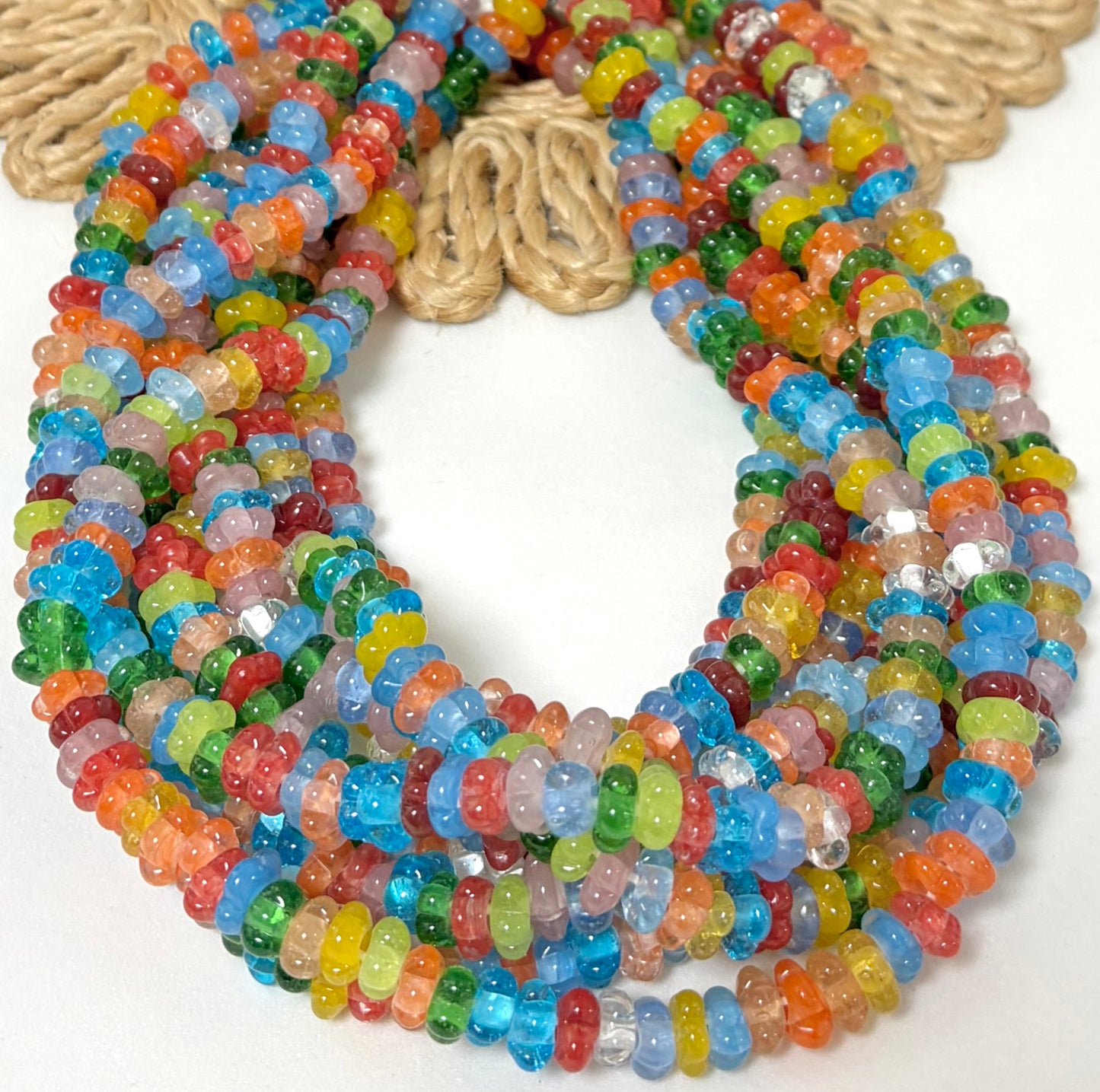 Flower Rondel Matte & Gloss Lampwork