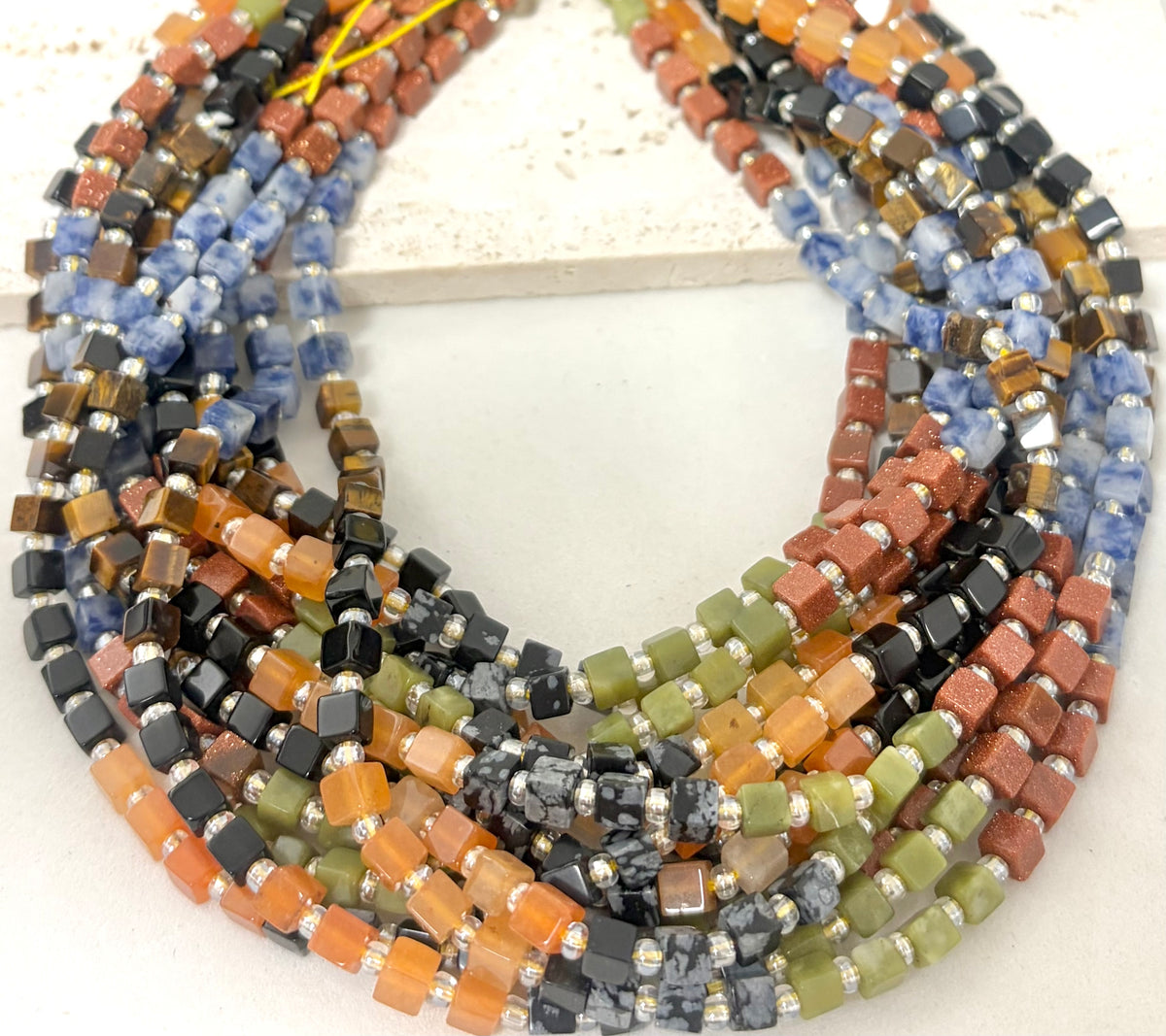 4mm Gemstone Smooth Cube