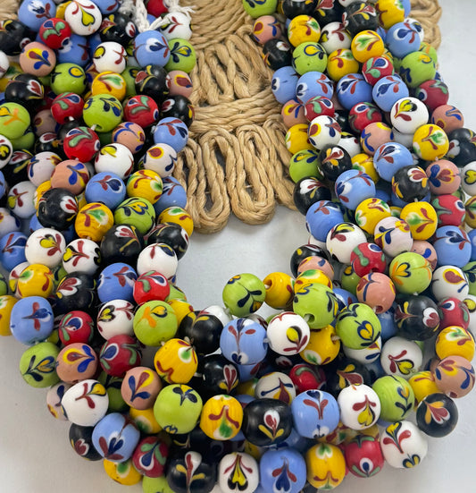 Big Round With Flower Matte Lampwork