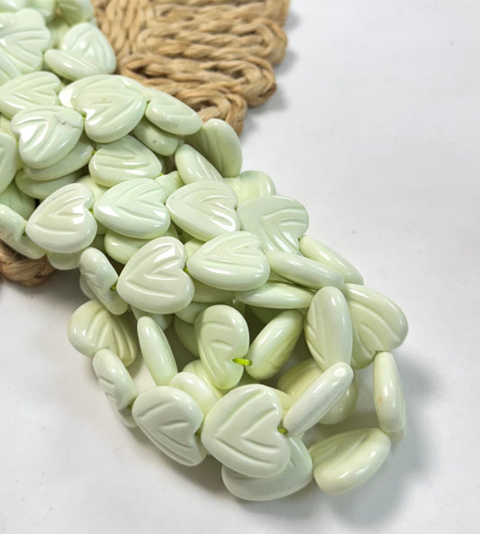 Lines Hearts Lemon Chrysoprase