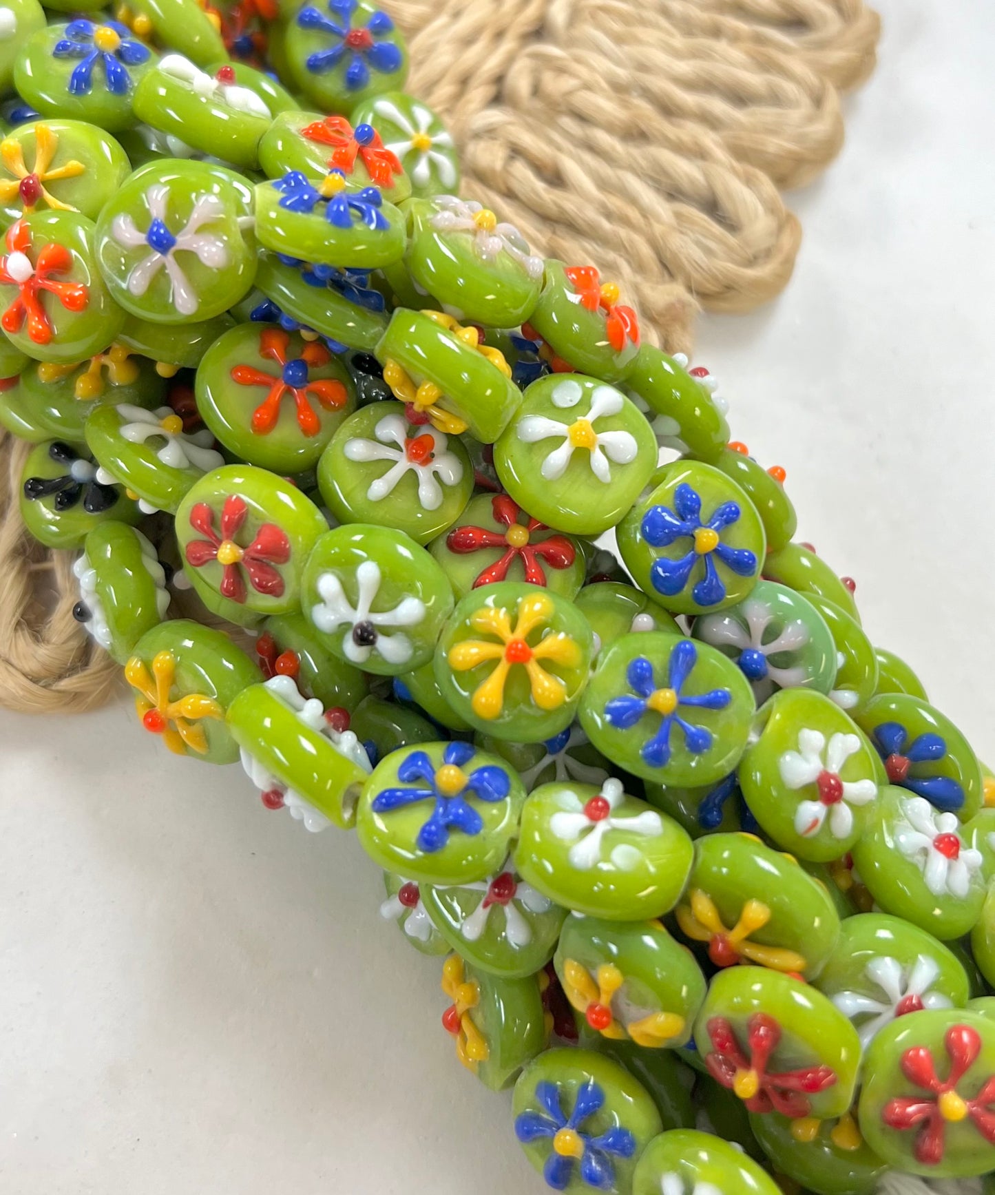 Flower Coin Lampwork