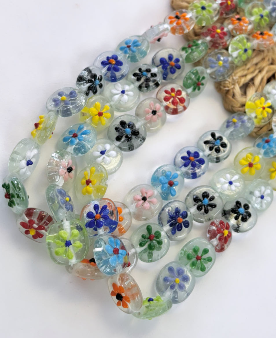 Flower Coin Lampwork