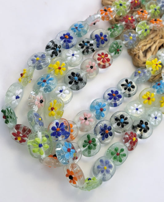 Flower Coin Lampwork