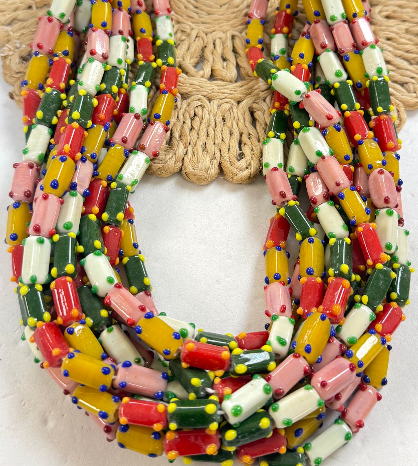 Rectangular With Bumpy Dots Lampwork