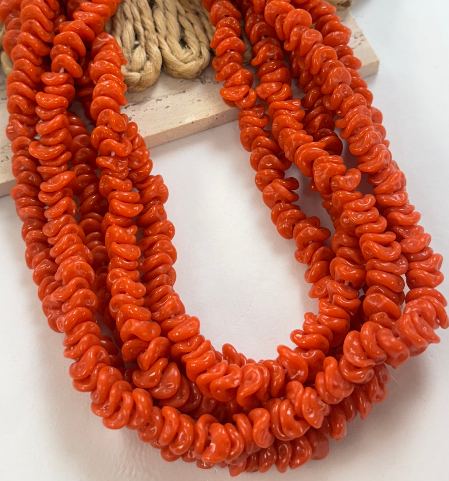 Wave Rondel Lampwork