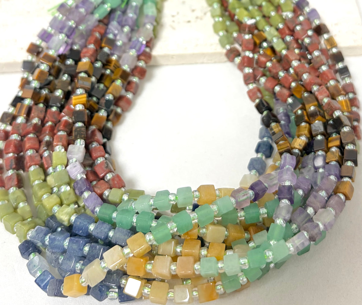 4mm Gemstone Smooth Cube