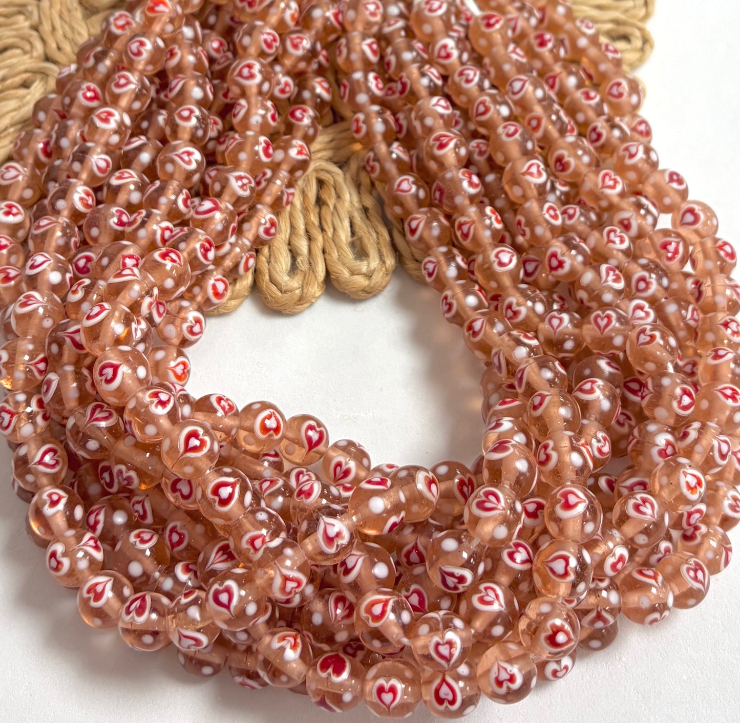 Round With Heart Lampwork