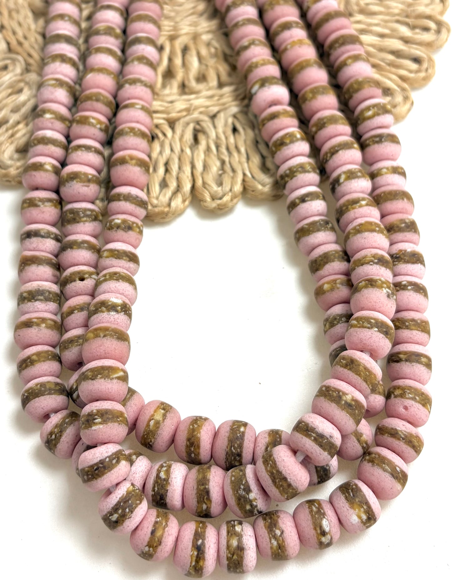 African Beads With Gold Line