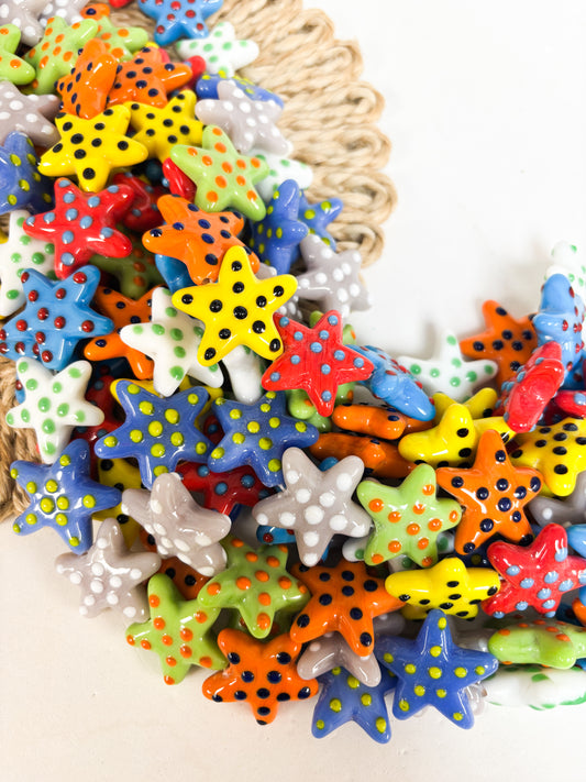Colorful Lampwork Starfish Beads – Full Strand”