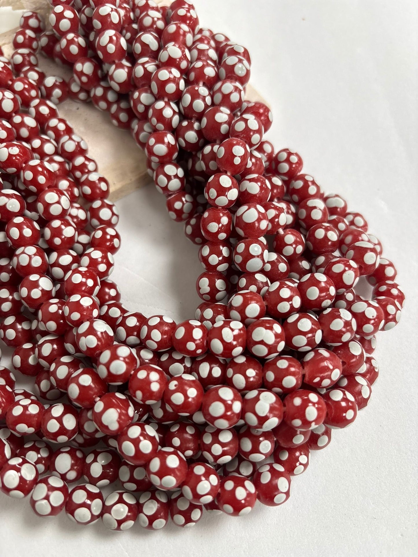 Matte Polkadot Round Lampwork