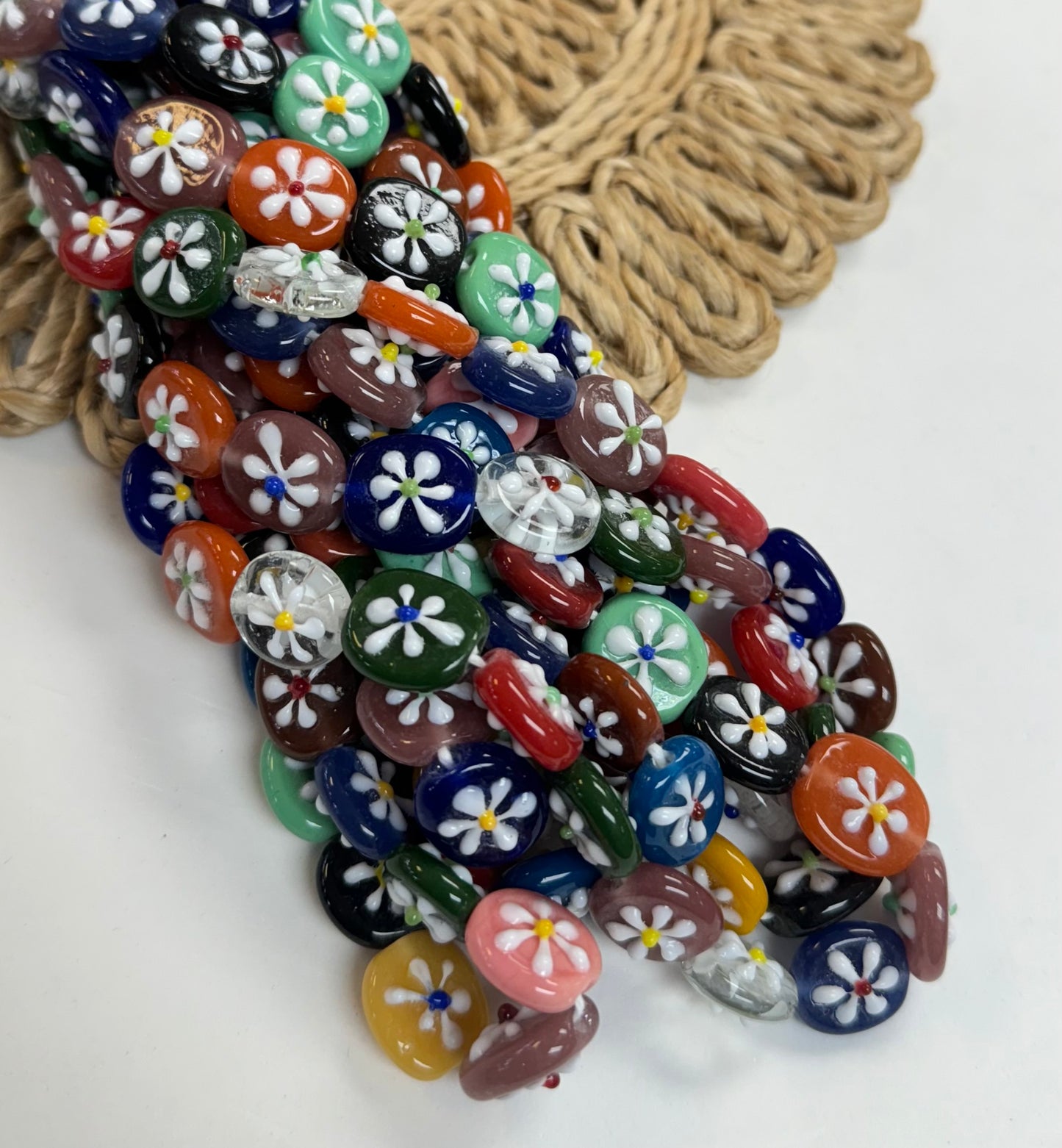 Flower Coin Lampwork