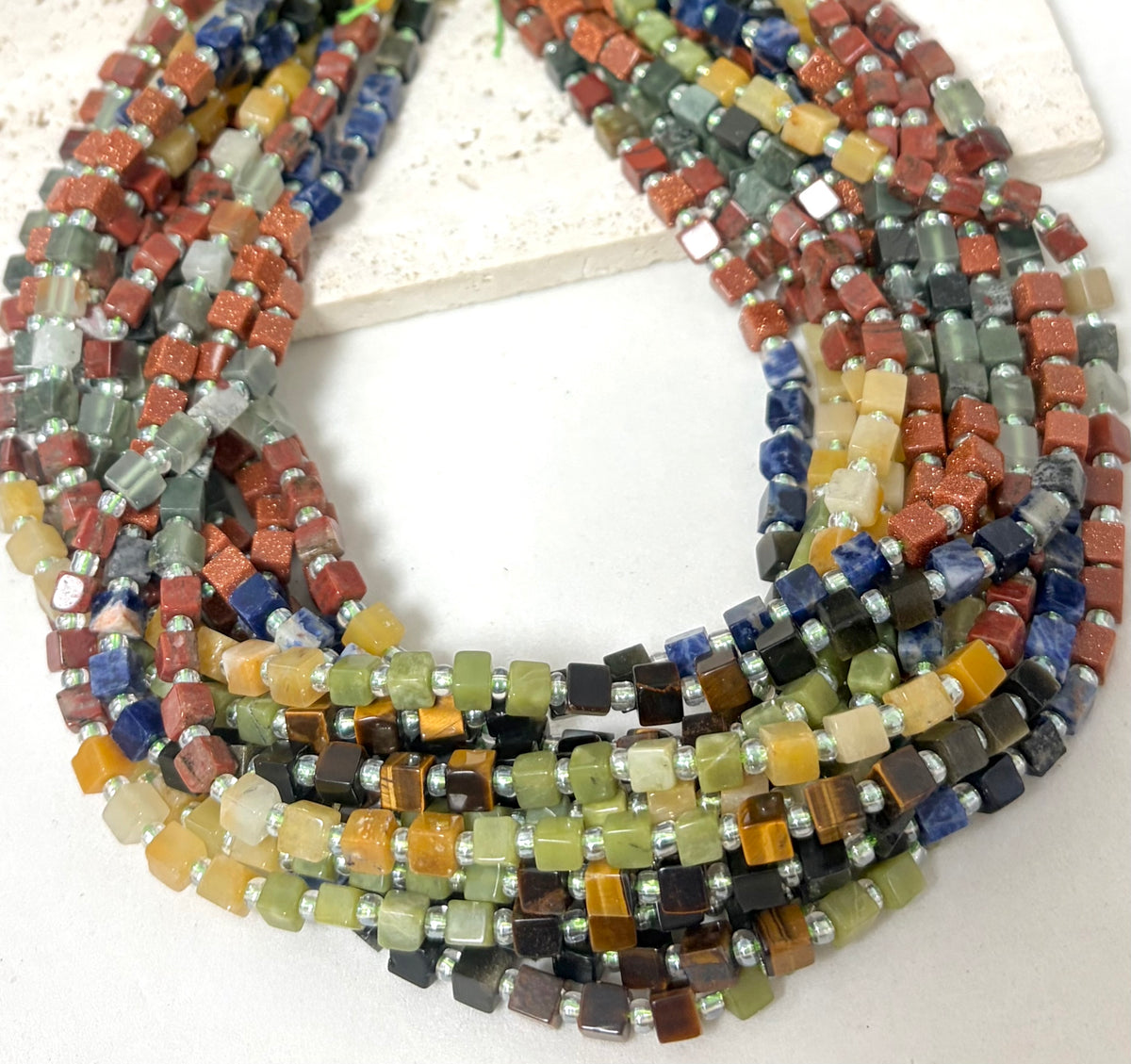 4mm Gemstone Smooth Cube