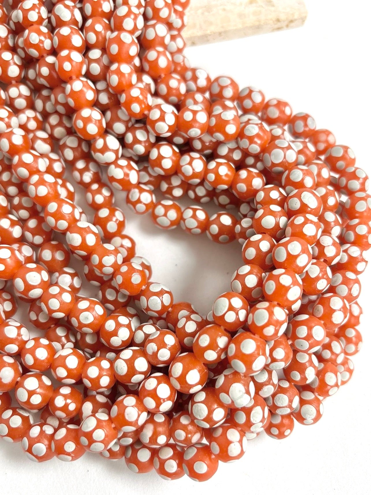 Matte Polkadot Round Lampwork