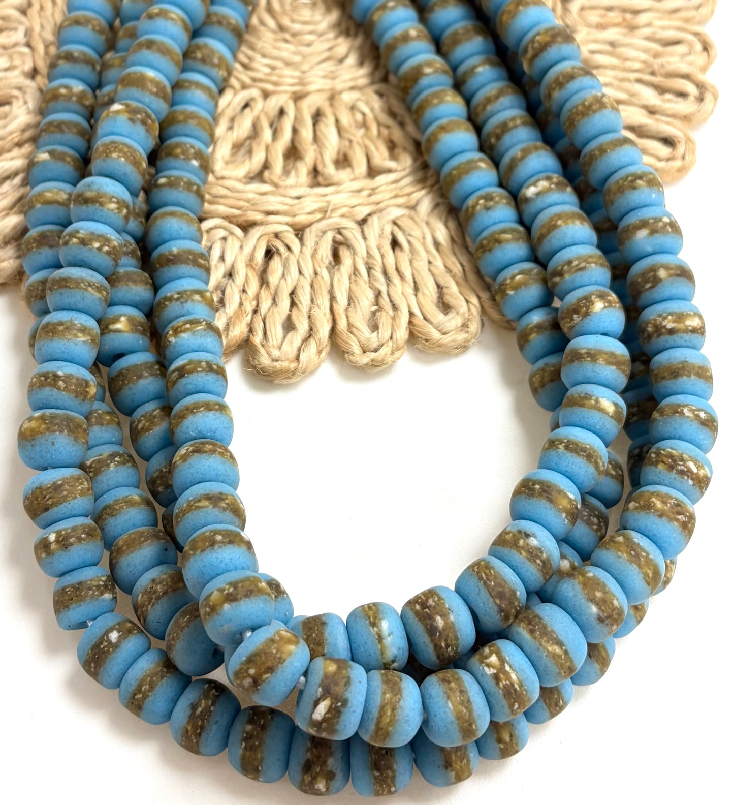 African Beads With Gold Line