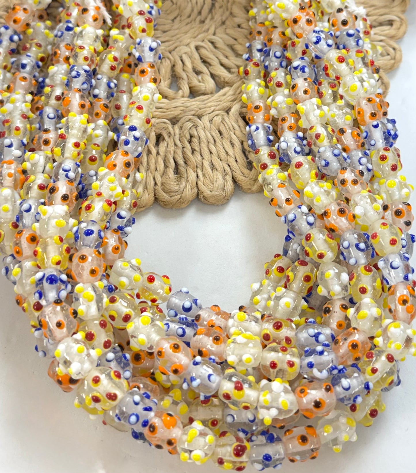 Clear With Bumpy Color Dots Lampwork