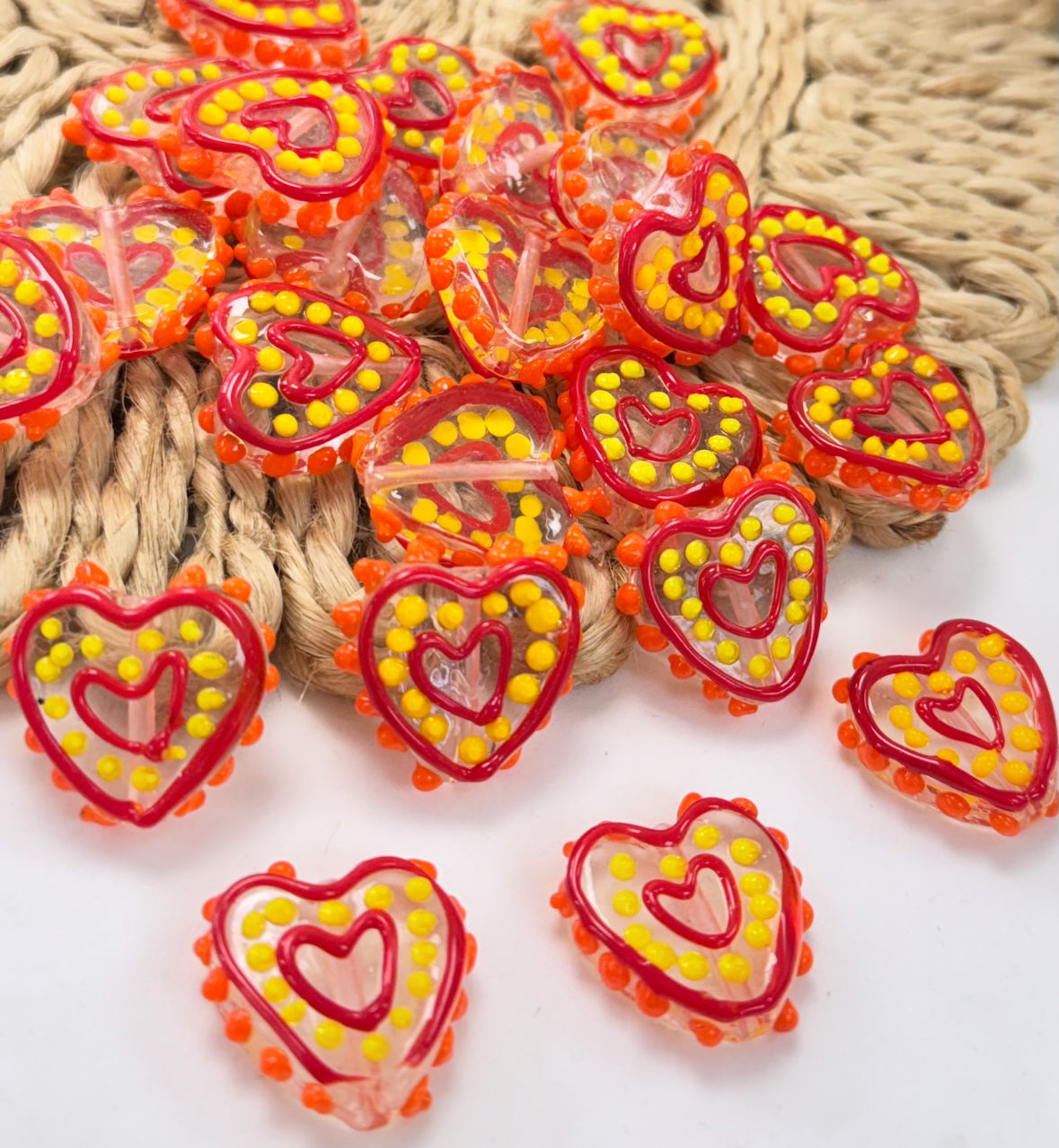 Bumpy Hearts Lampwork