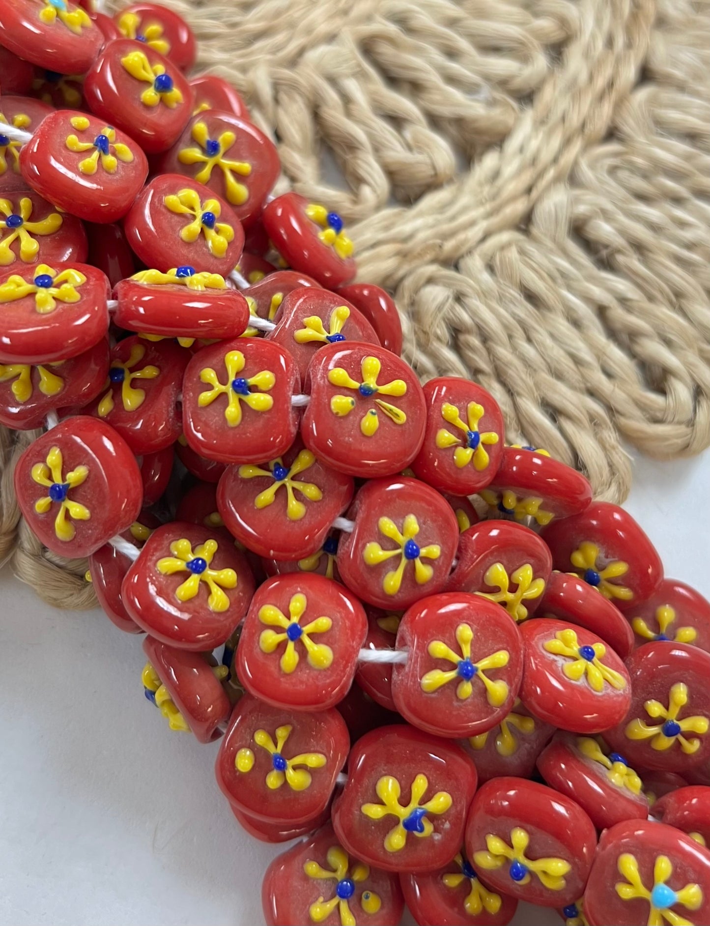 Flower Coin Lampwork